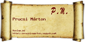 Prucsi Márton névjegykártya