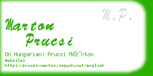 marton prucsi business card